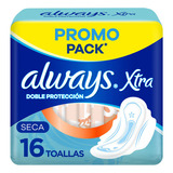 Always Xtra Doble Protección Seca Toallitas Femeninas, 16 Unidades