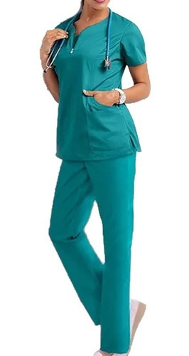 Bata Elástica De Enfermera Cirujana Conjunto Uniforme Médico