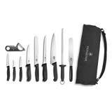 Set 11 Pza Cuchillos Y Accesorios Chef Con Funda Victorinox