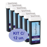 Kit 12 Ceras Depilatórias Roll-on Azuleno 100 G Depilwax