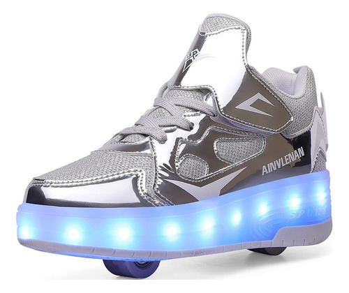 Sapatos Para Crianças Com Luzes Led, Patins Com Rodas