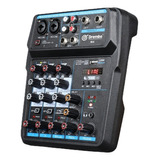 Protable Mini Mixer Audio Dj Console Con Tarjeta De Sonido ;