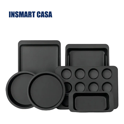 Charola Moldes Para Hornear Postres Cupcakes Juego De 6 Pzas，Bandeja de horno reutilizable de varios tamaños INSMART CASA | Meses sin interés