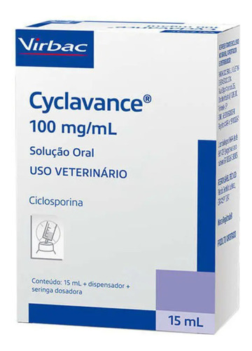 Cyclavance 100 Mg/ml Virbac Original 15ml Cães Dermatite