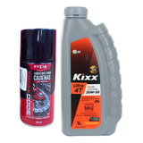 Aceite Kixx Moto 4t 20w50 Full Sintetico + Lubricante Cadena