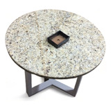 Duo Mesa Granito Natural Venecian 60cm+base Metal Bca Centro