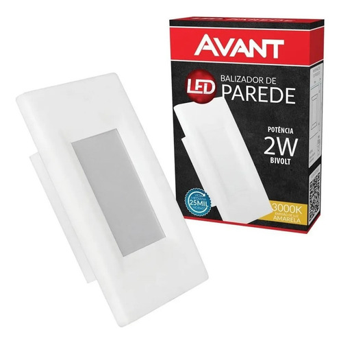 3 Balizador Parede Escada Led 2w 4x2 Branco Quente 3000k