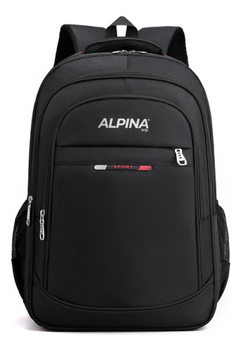 Mochila Porta Notebook Alpina 212 Color Negro Diseño Antidesgarro 35l