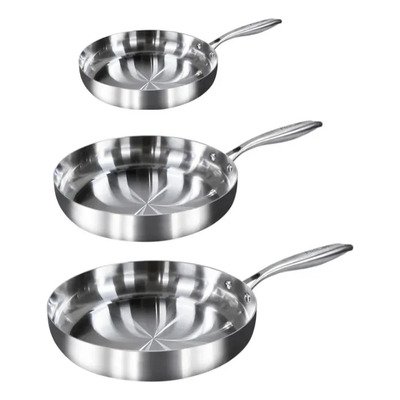 Juego 3 Sartenes 20,24,30cm Fraciel Pro Inducción Acero Inox | Envío gratis