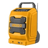 Radio Bluetooth Am/fm A Bateria 20v Ingco Cjrli2001 Ma Color Amarillo