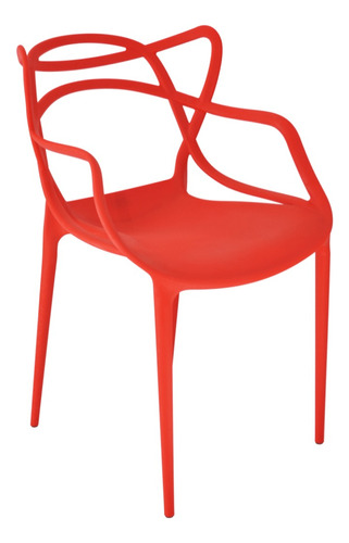 Cadeira De Jantar Top Chairs Top Chairs Allegra, Estrutura De Cor  Vermelho, 10 Unidades