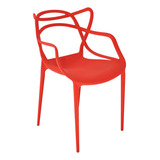 Cadeira De Jantar Top Chairs Top Chairs Allegra, Estrutura De Cor  Vermelho, 10 Unidades