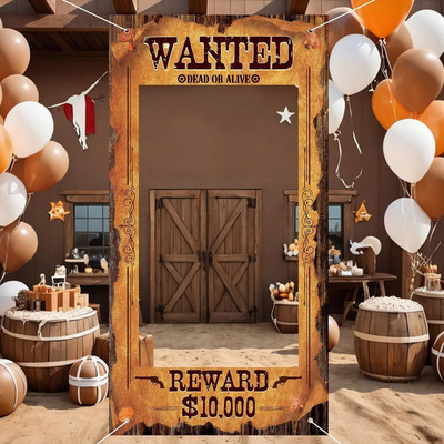 Decoración Grande Para Fiesta De Vaqueros, Bandera *