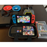 Nintendo Switch 32gb Mario Kart 8 Deluxe + 128sd + Case +2 Jogos (zelda, Mario Rabbit) + Controle 