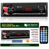 Aparelho De Som Carro Radio E-tech Premium 2usb Bluetooth Sd