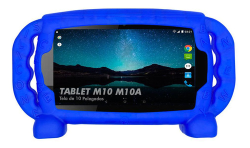 Capa Infantil Tablet Multilaser M10 M10a Kids Kids Top Azul