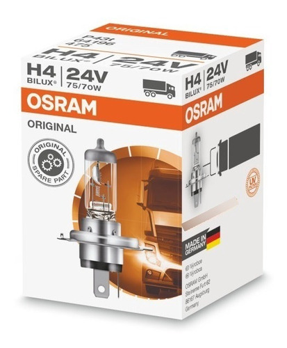 Lámpara Osram H4 24v 75/70w P43t Para Camión Bilux Alemanas