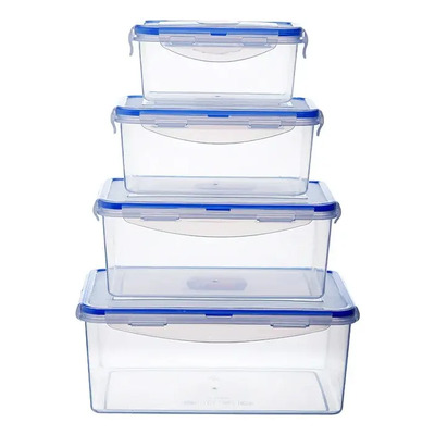 Set 4 Pzs Toper Contenedores Hermeticos Para Alimentos Transparente