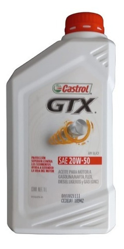 Aceite Gtx 20w50 1 Litro Mineral Lubricante Castrol Zona Sur