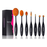 Set De Cepillos Ovalados Para Maquillaje Duorime, 7 Piezas, 