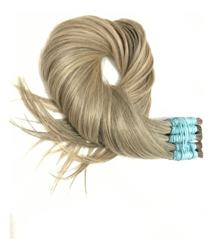 Cabelo Humano P/mega Hair Loiro Mesclado Cinza 50cm/50grs. 