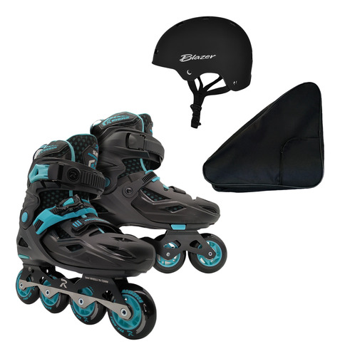 Patines Freeskate Ajustable Urbano Rudo Slalom+casco+mochila