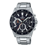 Reloj Casio Edifice Efv-570d-1avudf Hombre Color De La Correa Plata Color Del Bisel Negro Color Del Fondo Negro