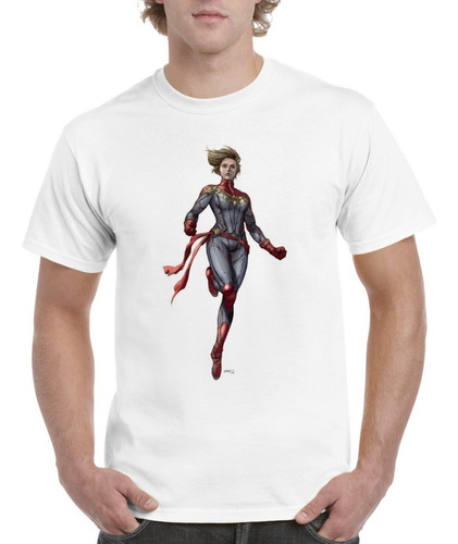 Camisas Para Hombre Capitana Marvel Blancas Modelos Nuevos