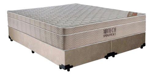 Cama Box Casal Bipartido Colchão Ortobom 138x188x65 Bege