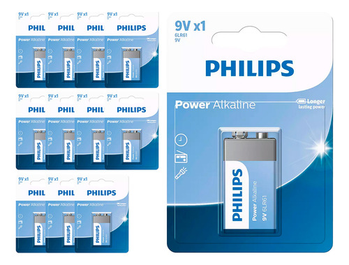 12 Baterias Alcalinas 9v Philips