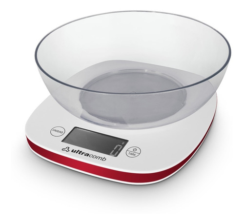 Balanza De Cocina Marca Ultracomb Modelo Bl-6002 Capacidad Máxima 3 Kg Color Blanco/rojo