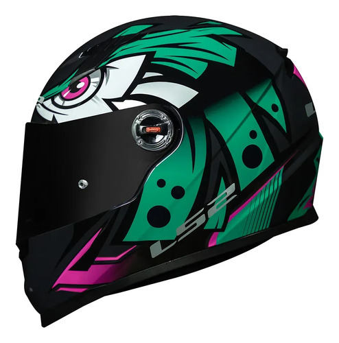 Capacete Ls2 Ff358 Tribal Verde Cinza Rosa