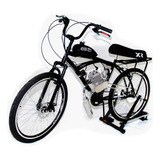 Bicicleta Motorizada 80cc Freio Disco, Suspensão E Banco Xr Cor Preto Fosco