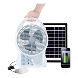 Ventilador Solar 6 En 1 Panel Lámpara Speaker Bluetooth Usb