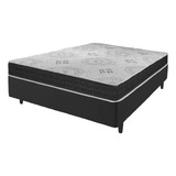 Cama Box Casal Preto + Colchão San Francisco Espuma 138cm