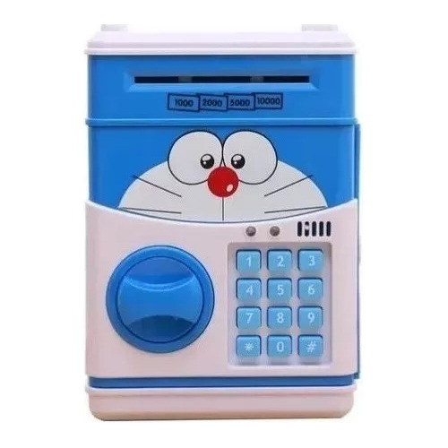 Alcancía Eléctrica Billetes Caja Fuerte Clave Niños Doraemon