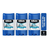 Pack X 3 Desodorante Gel Clear Gillette Cool Wave