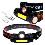 Lanterna Cabeça Testa Capacete Recarregavel Tatica 2 Led T6