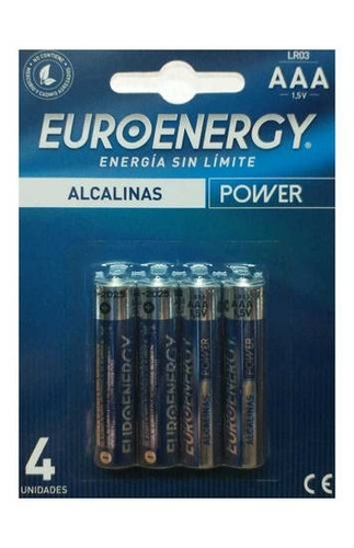 Pila Aaa Euroenergy Power Alcalinas Cilíndrica - Pack De 4 Unidades