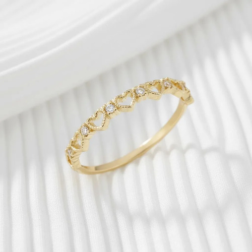 Anillo Churumbela Oro 10k Churumbela Corazones | Envío gratis