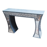 Credenza Gris Decorada Con Vitral Color Plata.