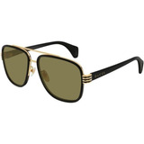 Gucci Gg0448s 002 Aviator Negro Cafe Ambar