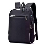 Mochila Antirrobo Puerto Usb Y Audífonos Impermeable Color Negro