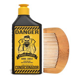 Barba Forte Danger Condicionador 250ml + Pente De Madeira! 