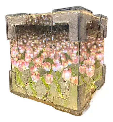Lâmpada De Espelho Diy Tulip Cube, Tulip Mirror Rose Light