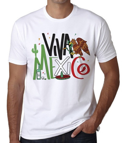 Playera Camiseta Tematica Dia Independencia Mexico Viva Mexi