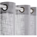 Cortinas De Lino Texturado Semitransparentes, 2 Paños 300x24