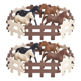 Kit Brinquedo Miniatura Cavalo Cavalinho Cerca Fazenda 24 Pç