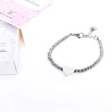 Pulsera De Acero Con Corazón Delicada En Caja