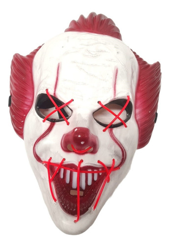 Mascaras Payaso It Pennywise Con Luces Led Disfraz Halloween Color Amarillo